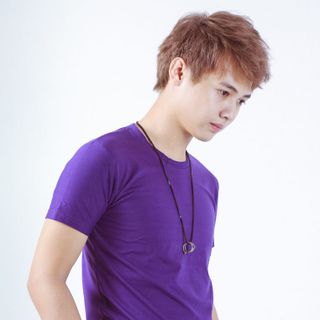 Áo thun nam cổ tròn tím t100-6