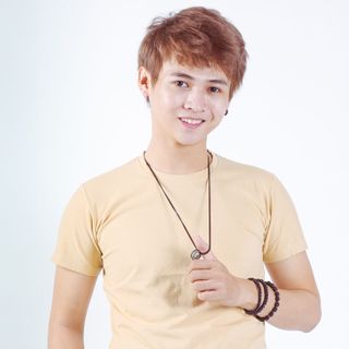 Áo thun nam cổ tròn màu da t100-7