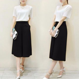 Sét áo dập ly quần culottes