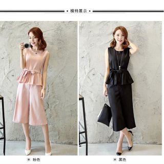Set bộ peplum quần ống rộng