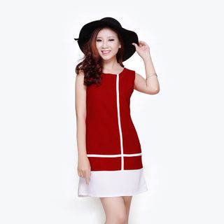 Đầm phối sọc thời trang eden