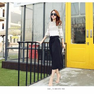 - set ống rộng áo ren