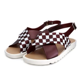 Giày sandal nhựa caro chéo