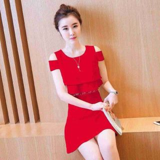 Đầm trễ vai hàn quốc