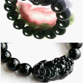 vòng đeo tay phong thủy đá thạch anh 14mm mặt tỳ hưu giá sỉ 45k/chuỗi đảm bảo hàng y hình chụp