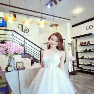 Đầm xòe ren phối lưới