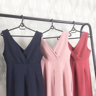 Keenly dress đỏ-xanh đen-hồng nút - mặc được 2 kiểu