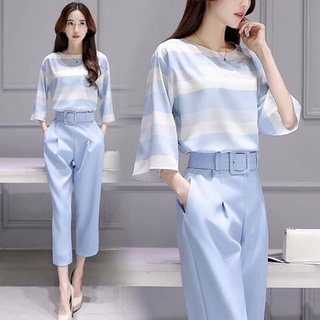 Set áo tay loe soc phối quần tuyết mưa kèm bell