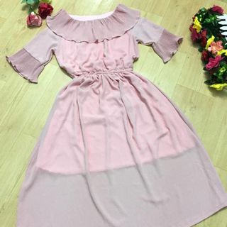 Đầm midi nhúng eo phối dập ly cực đẹp