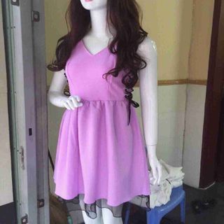 Đầm sát nách phối lưới