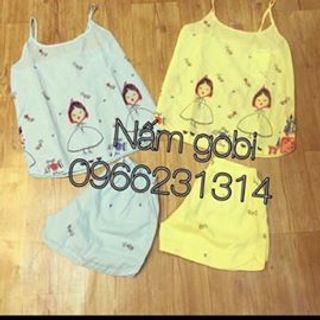 Set áo dây vải katê in nhiệt dày dặn mịn đẹp