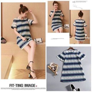 Đầm tuyết mưa tay bèo in 3d thổ cẩm