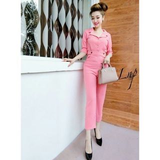 Jumpt vest dài cát hàn phối nút