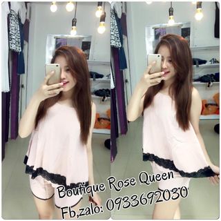 Set đùi 2 dây phối ren phi bóng dày dặn mịn đẹp form hàng cực chuẩn như hình