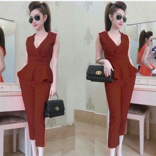 Set peplum cổ tam giác đenhm1241