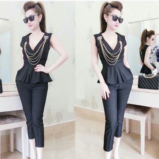 Set peplum cổ tam giác đenhm1241