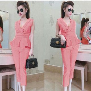 Set peplum cổ tam giác đenhm1241
