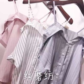 Áo xô sọc rớt vai hàng quảng châu