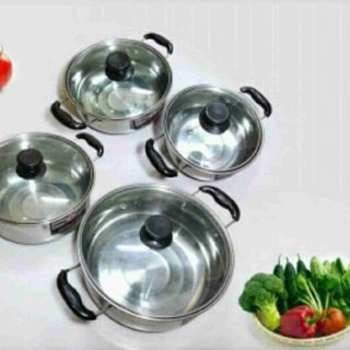 Bộ 4 nồi inox nắp kính sang trọng