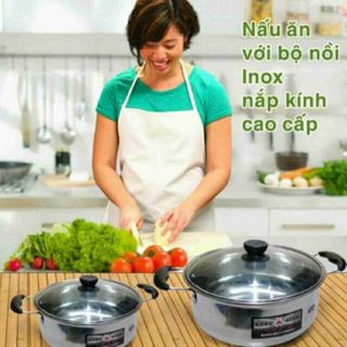 Bộ 4 nồi inox nắp kính sang trọng