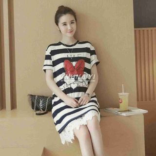 Đầm suông tay con phối kim sa
