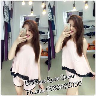 Bộ đùi 2 dây phối ren voan dày dặn mịn đẹp