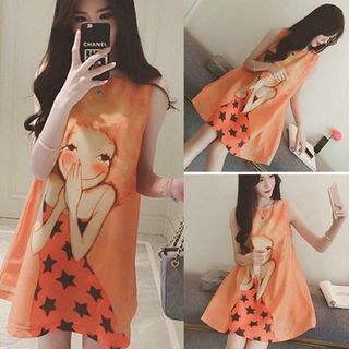 Đầm vải in nhiệt 3d