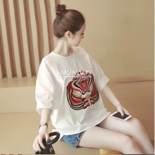 Áo cát giấy in họa tiết cọp đỏ 3d