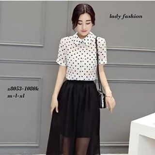 Set áo bi phối chân váy voan cực yêu giá sỉ