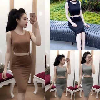 Đầm body sát nách hở eo sexy