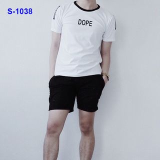 S-1038 áo thun nam màu trắng dope