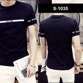 S-1039 áo thun nam màu đen chữ dope