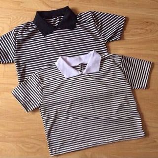 Áo croptop sọc cổ bẻ