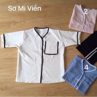 Áo sơmi túi viền màu