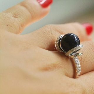 Bộ nhẫn và dây chuyền đá kim sa siêu lấp lánh