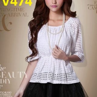 Set áo ren váy voan 474