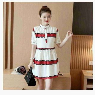 Đầm cổ trụ tay con
