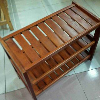 Kệ giày dép 3 tầng gỗ cao su tự nhiên