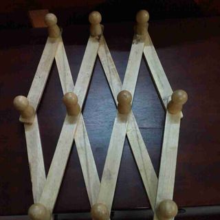 Móc treo đồ 3 tầng 10 chân móc gỗ cao su