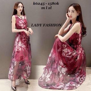 Đầm maxi in 3d