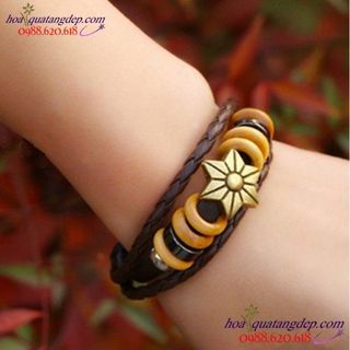 Vòng da khóa bấm nhiều kiểu