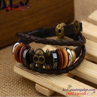 Vòng da khóa bấm nhiều kiểu