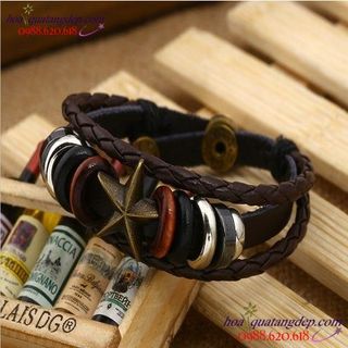 Vòng da khóa bấm nhiều kiểu
