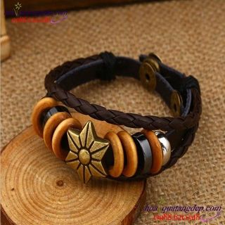 Vòng da khóa bấm nhiều kiểu