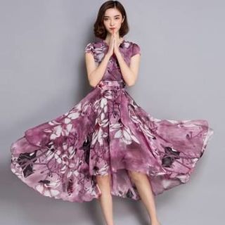 - đầm voan lụa hoa đuôi tôm mlxlxxl
