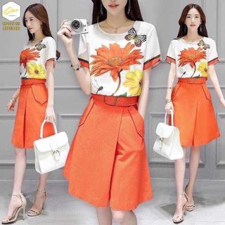 chuyên sỉ - giá xưởng sb2958 set áo in hoa quần rộng co belt - giá sỉ 180k - sỉ 10 ciai/mẫu - chất ao voann in hoe giá sỉ