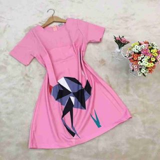 Đầm tay con in đà điểu