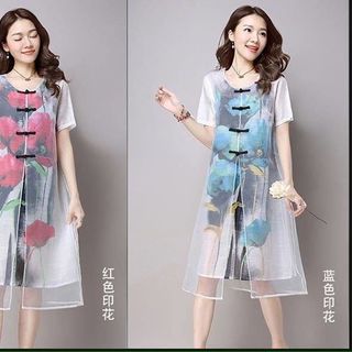 Set đầm áo nút tàu