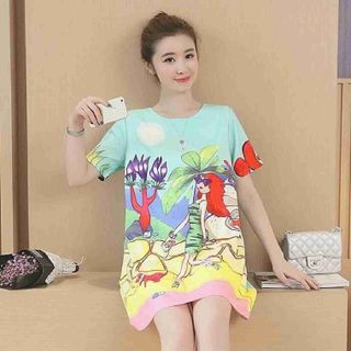Đầm suông in họa tiết