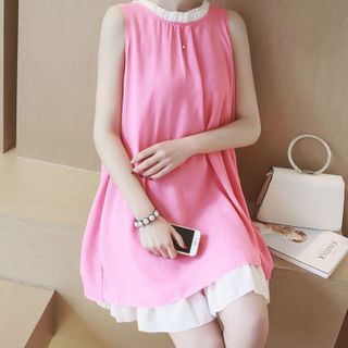 Đầm oversize form a màu hồng